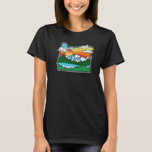 Vintage State Of Oregon Retro Outdoor Nature Graph T-Shirt