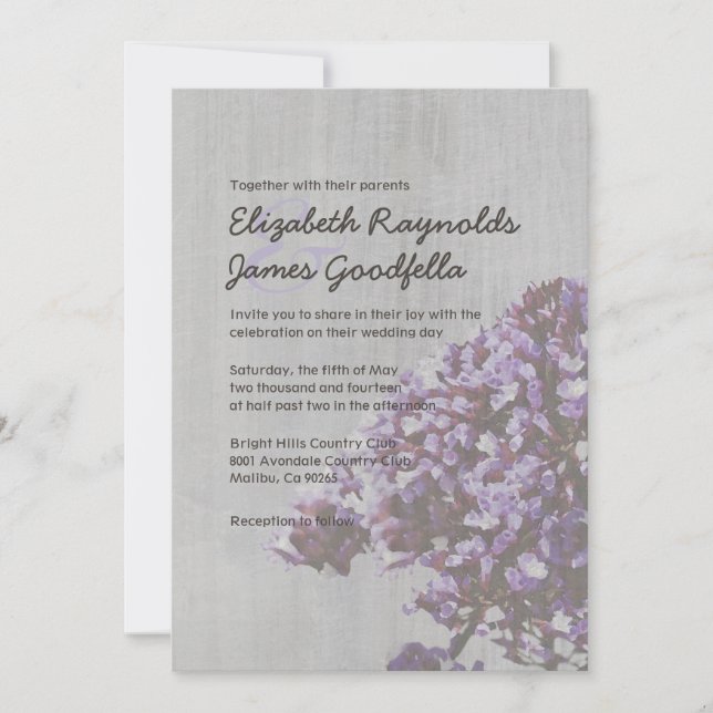 Vintage Statice Wedding Invitations (Front)