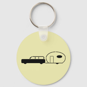 Vintage Station Wagon and RV Trailer Key Ring