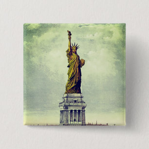Vintage Statue of Liberty 15 Cm Square Badge