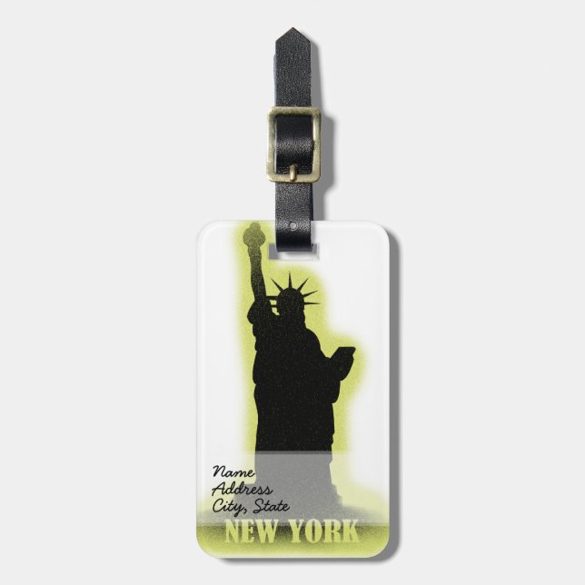 Vintage Statue Of Liberty 2 Luggage Tag (Front Vertical)