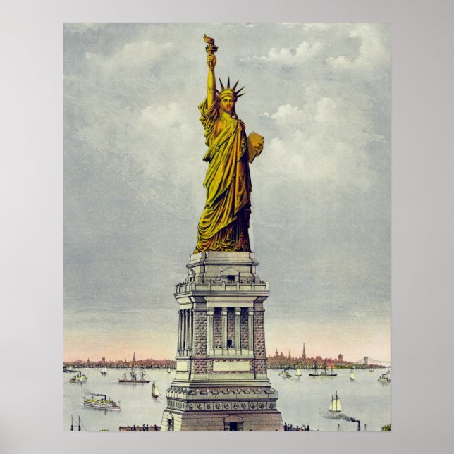 Vintage Statue of Liberty and Poster (Front)