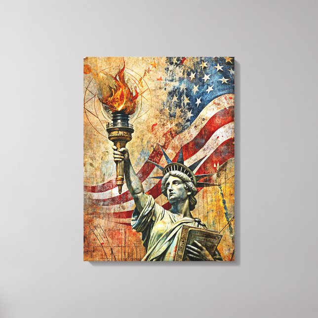 Vintage Statue Of Liberty Canvas Art (Front)