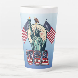 Vintage, Statue of Liberty  Latte Mug