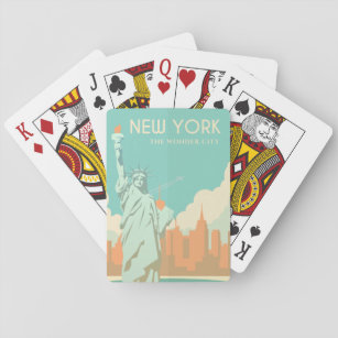 Vintage Statue of Liberty New York City Travel Playing Cards