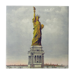 Vintage Statue of Liberty New York Travel Tile