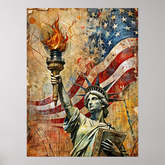 Vintage Statue Of Liberty Poster (Front)