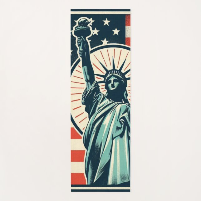 Vintage, Statue of Liberty Yoga Mat (Front)