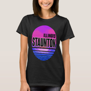 Vintage Staunton Vaporwave Illinois T-Shirt