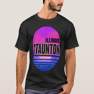 Vintage Staunton Vaporwave Illinois T-Shirt