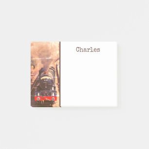 Vintage steam engine, GWR King Class, personalised Post-it Notes