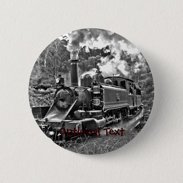 Vintage Steam Engine Train 6 Cm Round Badge (Front)