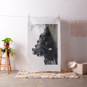 Vintage Steam Engine Train Fabric