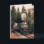 Vintage Steam Engine Train Happy Birthday Card<br><div class="desc">Vintage Steam Engine Train</div>
