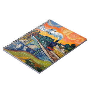 Vintage Steam Engine Train Sketch Notebook