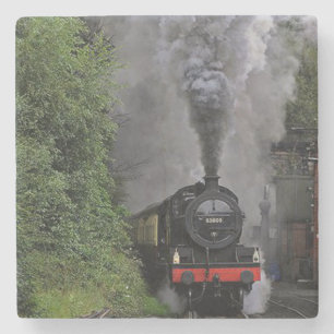 Vintage Steam Engine Train Stone Coaster