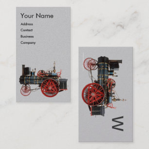 VINTAGE STEAM LOCOMOTIVE MONOGRAM BUSINESS CARD