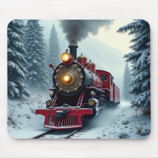 Vintage Steam Locomotive Mouse Pad (Front)