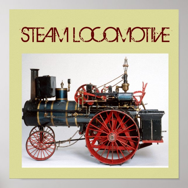 VINTAGE STEAM LOCOMOTIVE POSTER (Front)
