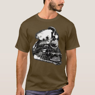 Vintage Steam Locomotive Train Railway Lovers T-Shirt