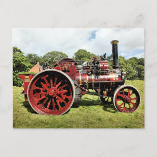 vintage steam traction engine postcard