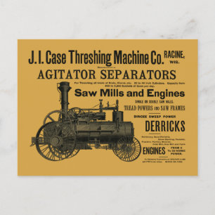 Vintage Steam Traction Tractor Farm Farming 1889 Postcard