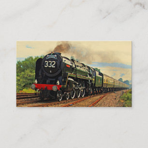 Vintage Steam Train Business Card