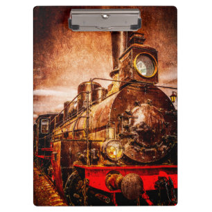 Vintage steam train clipboard