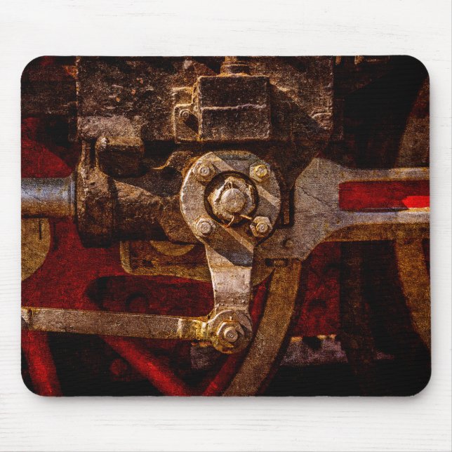 Vintage steam train gear mouse pad (Front)