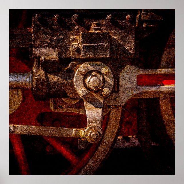 Vintage steam train gear poster (Front)