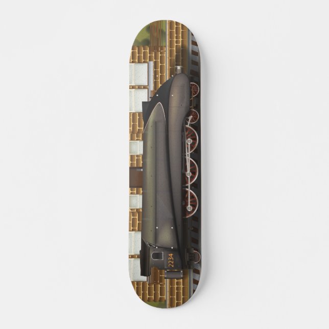 Vintage Steam Train in Station Skateboard (Front)