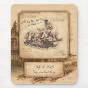 Vintage Steam Train / Locomotive Art. Driver Gift Mouse Pad