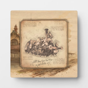 Vintage Steam Train / Locomotive Art. Driver Gift Plaque