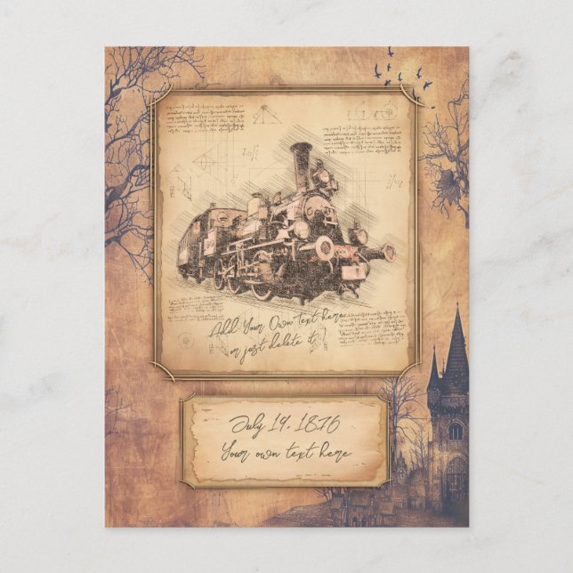 Vintage Steam Train / Locomotive Art. Driver Gift Postcard (Front)