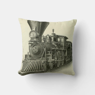 Vintage Steam Train Locomotive Cushion