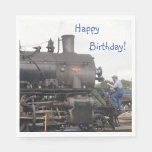 Vintage Steam Train Napkin