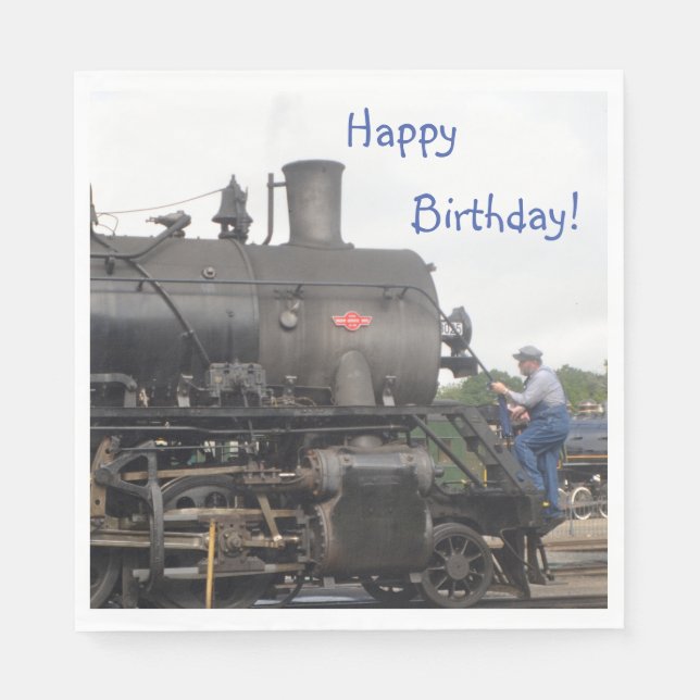 Vintage Steam Train Napkin (Front)