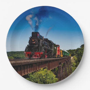 Vintage Steam Train Paper Plate