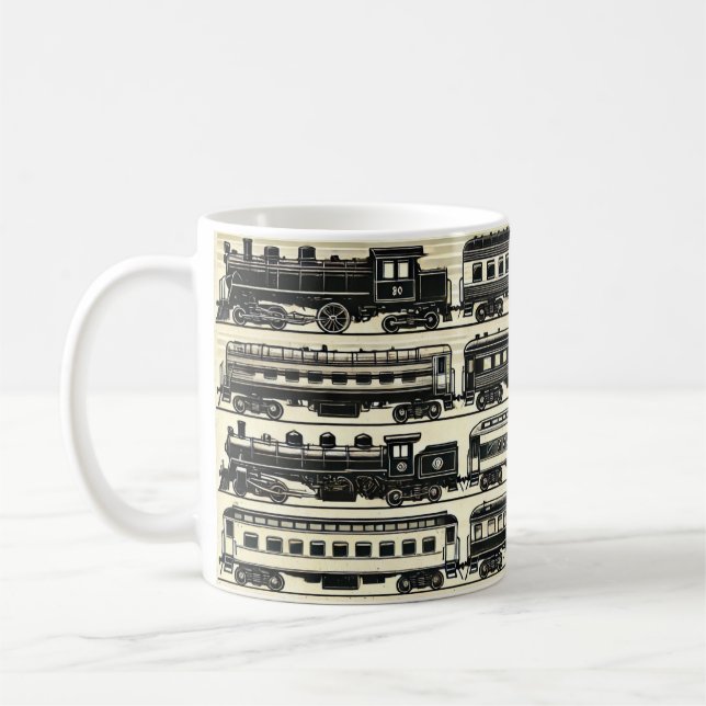 Vintage Steam Train Pattern | Heritage Railway Mug (Left)