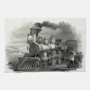 Vintage Steam Train Tea Towel