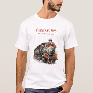 Vintage Steam Train Traditional Christmas T-Shirt