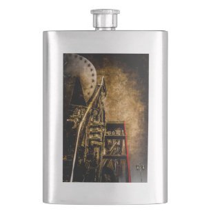 Vintage Steam Train - Welcome To The Bridge! Hip Flask