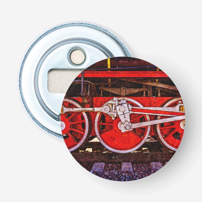 Vintage Steam Train Wheels Bottle Opener (Front)