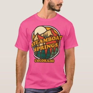 Vintage Steamboat Springs Colorado Mountain Hiking T-Shirt