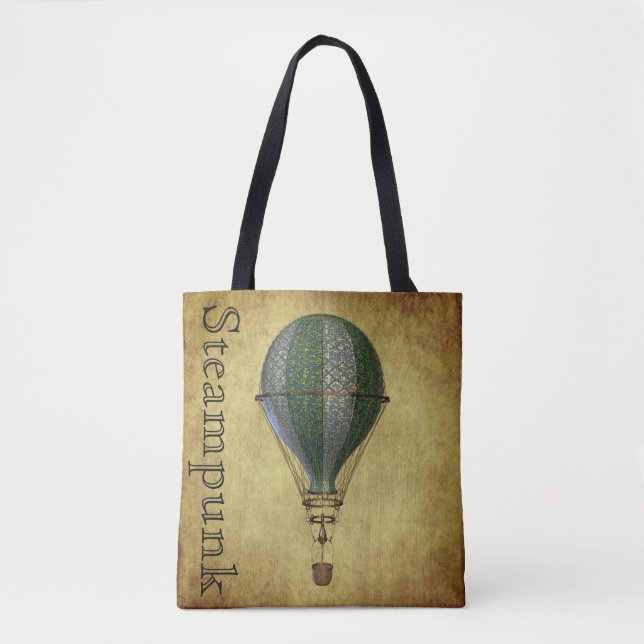 Vintage Steampunk Balloon Tote Bag (Front)