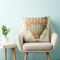 Vintage Steampunk Blue Hot Air Balloon