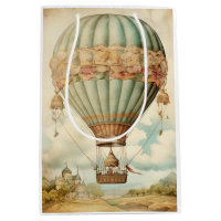 Vintage Steampunk Blue Hot Air Balloon