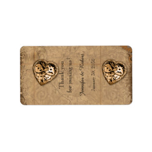 Vintage Steampunk Bride Wedding Lip Balm Label