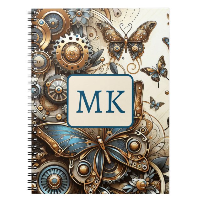 Vintage Steampunk Butterflies  Notebook (Front)