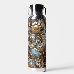 Vintage Steampunk Butterflies Water Bottle